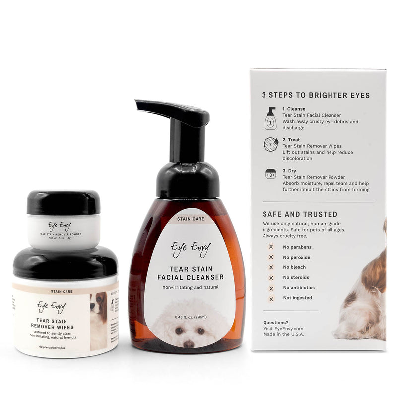 Eye Envy Kit de indepartarea petelor lacrimale in 3 pasi - caini