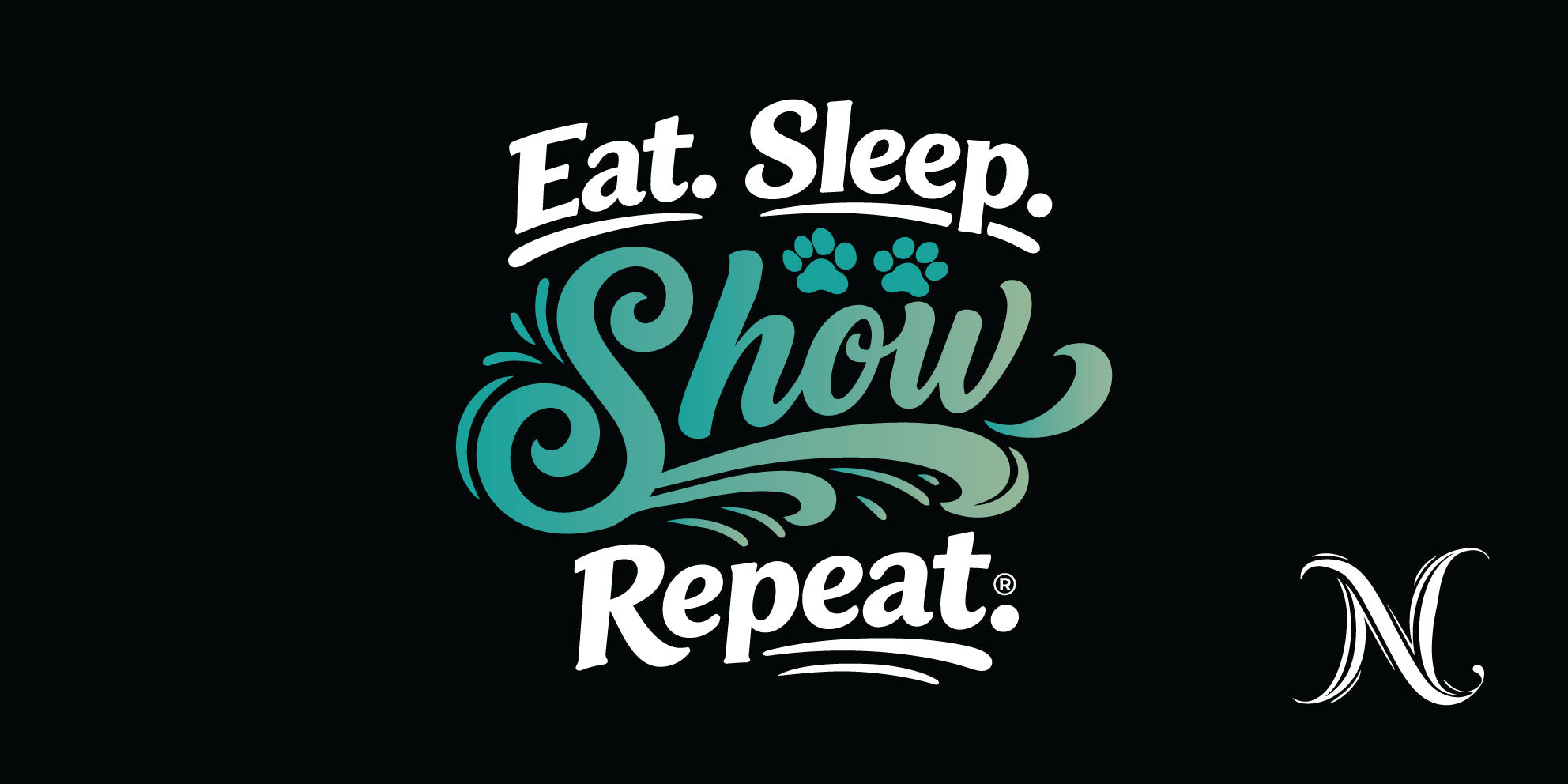 Liz'N Bibi Table mat 75x35 cm / Mousepad Eat Sleep Show Repeat