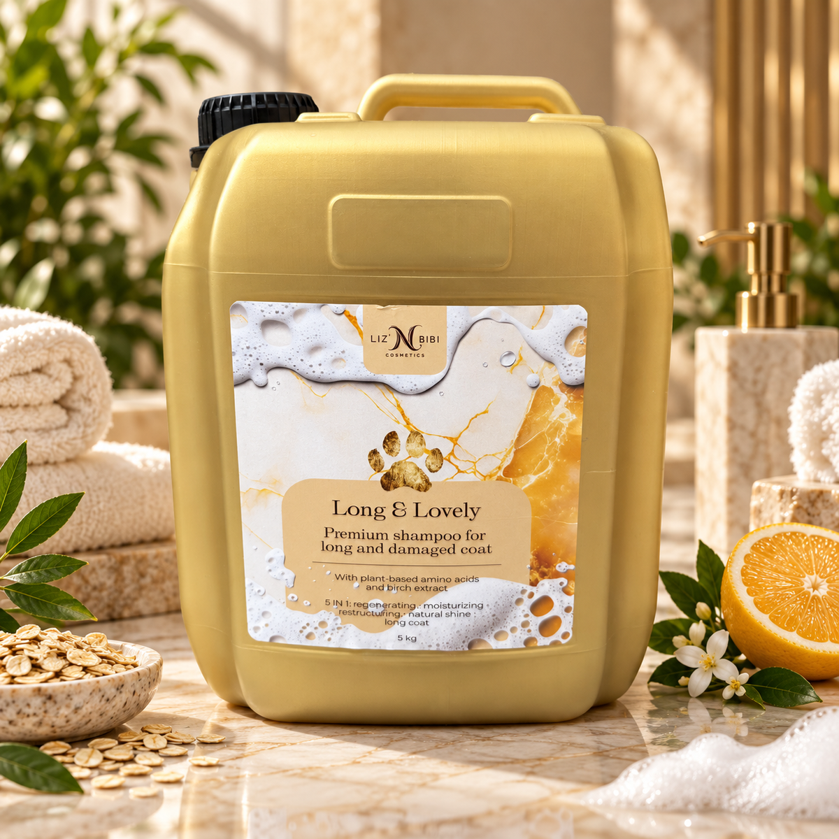 Liz'N Bibi Șampon Long&Lovely pentru câini și pisici cu blană lungă 5L
