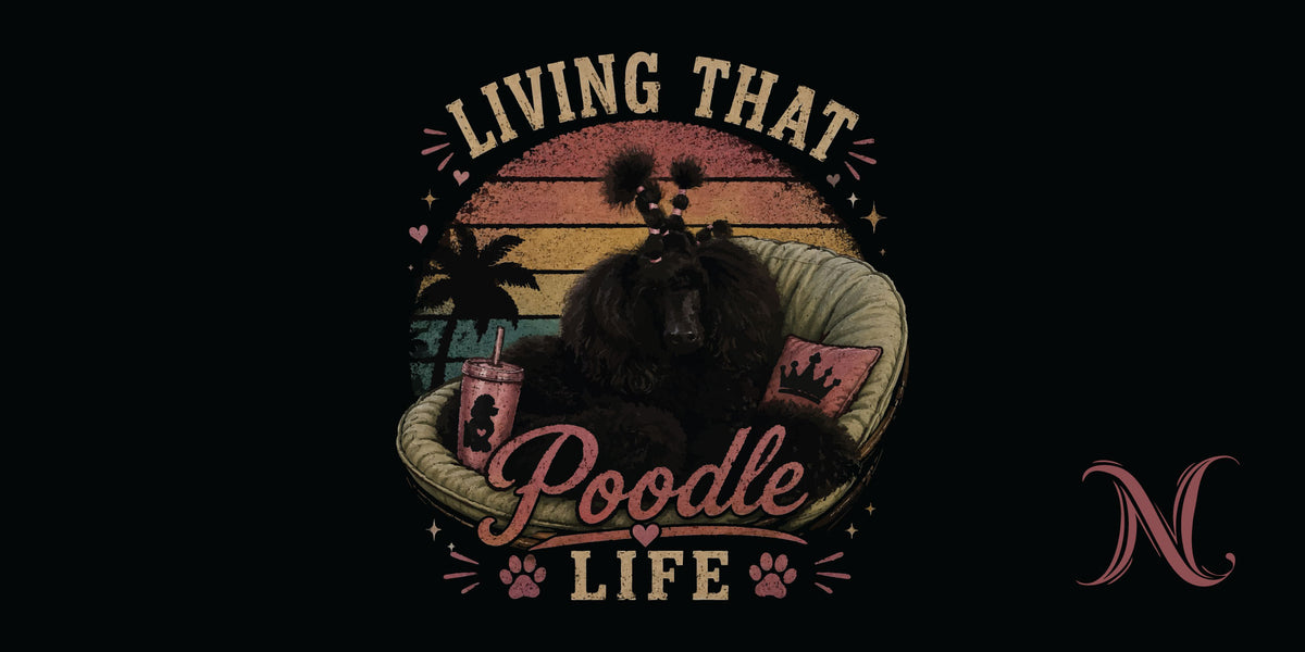 Liz'N Bibi Table mat 75x35 cm / Mousepad Living That Poodle Life