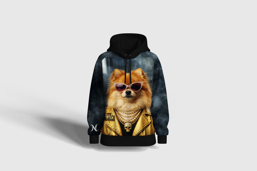 Liz'N Bibi Hanorac full Print Top Bitch Pomeranian