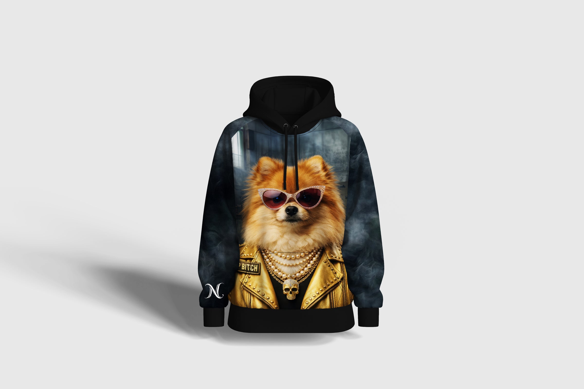 Liz'N Bibi Hanorac full Print Top Bitch Pomeranian