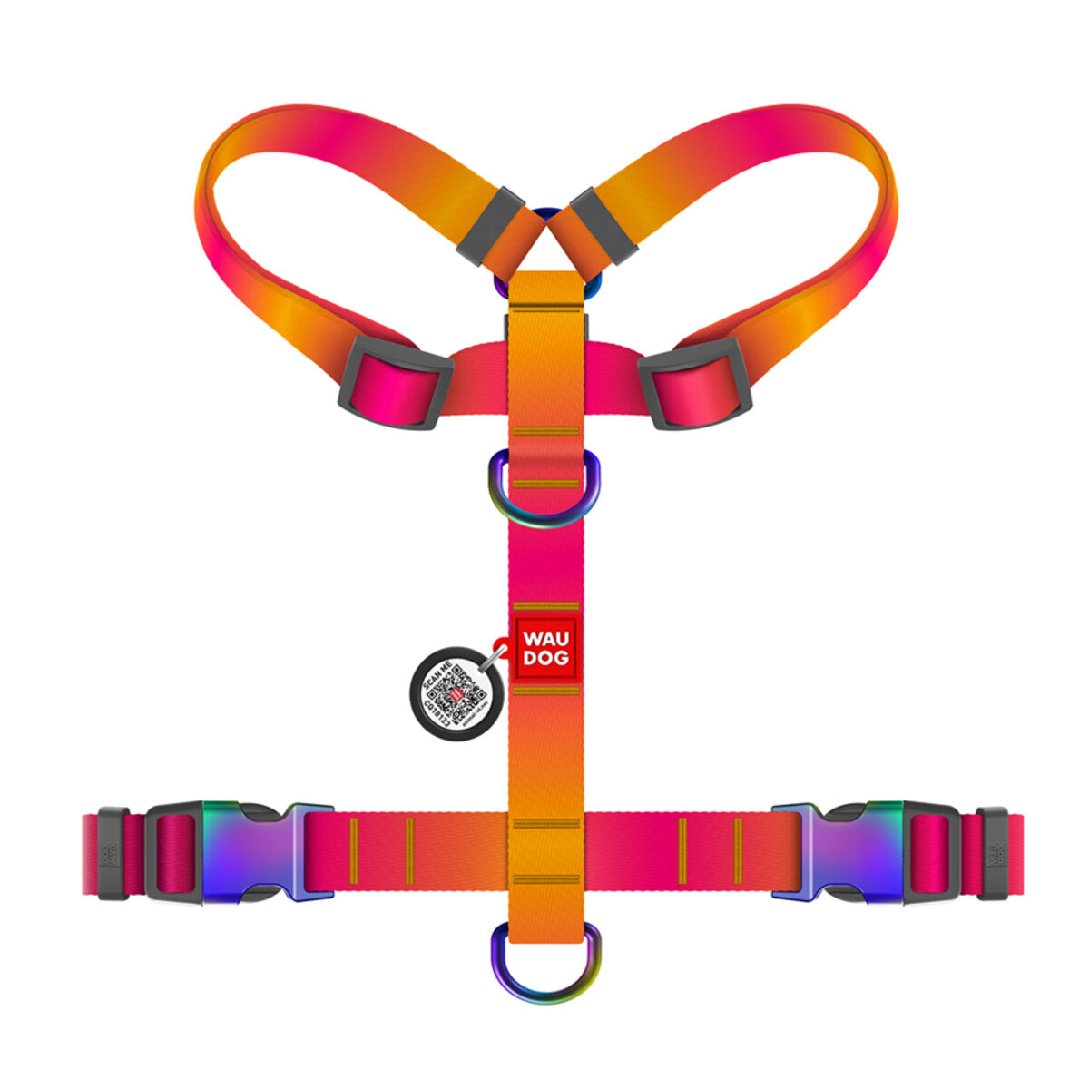 Waudog Ham nylon reciclat, gradient portocaliu