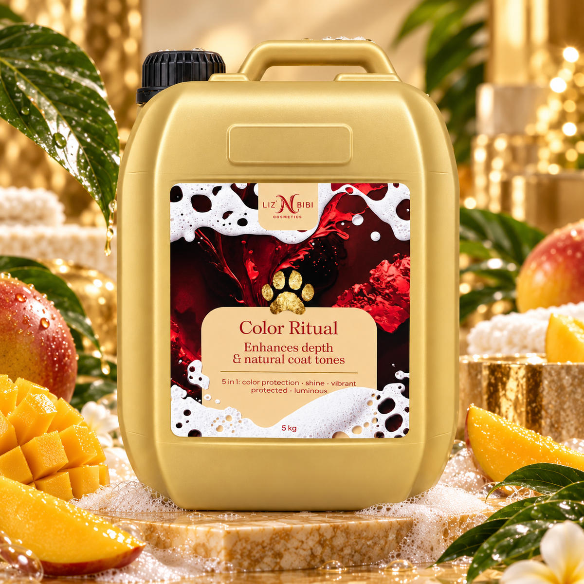 Liz'N Bibi Color Ritual sampon pentru blana alba si intensificarea culorii 5L - miros Mango