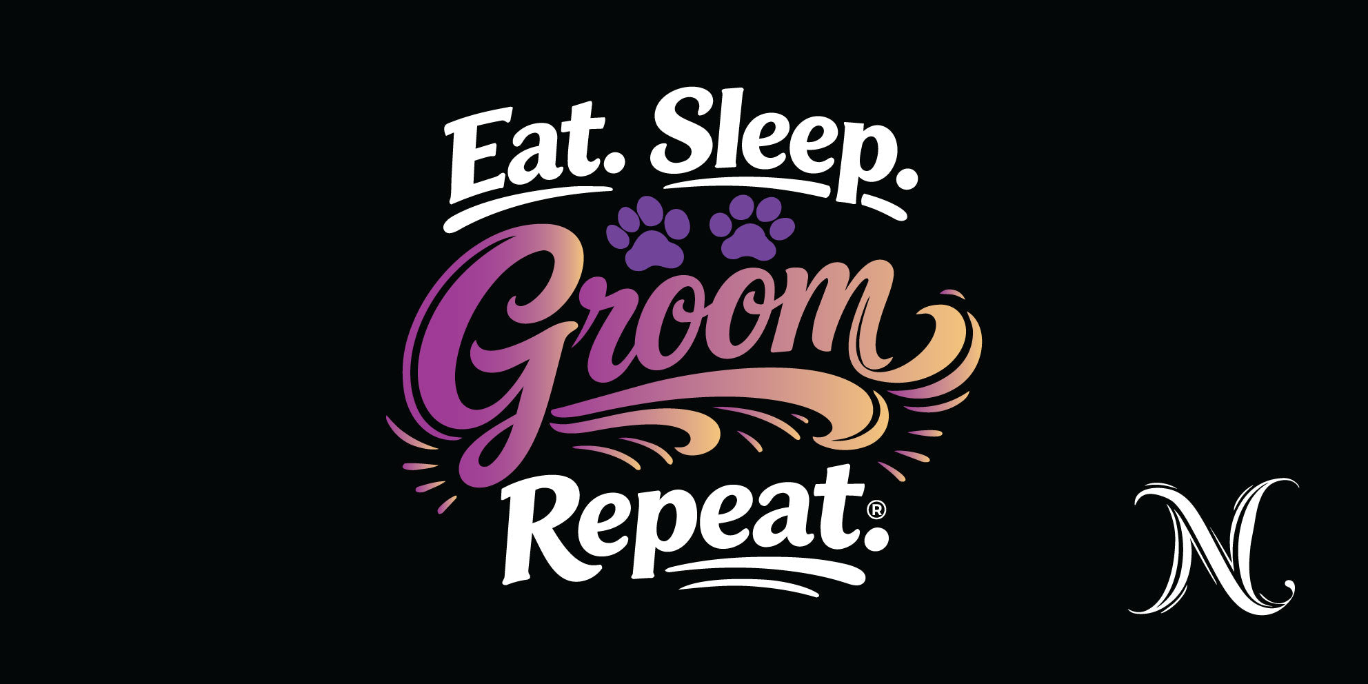Liz'N Bibi Table mat 75x35 cm / Mousepad Eat Sleep Groom Repeat