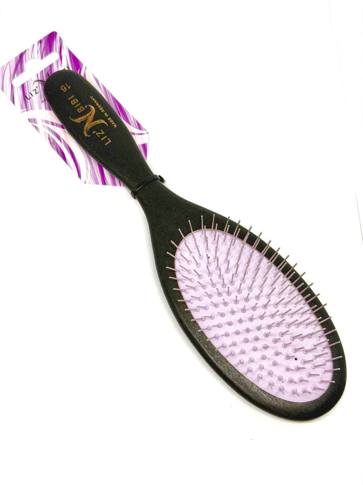 LIZ'N BIBI Perie pentru Caini  Pin Ovala Mov Soft - lemn Negru