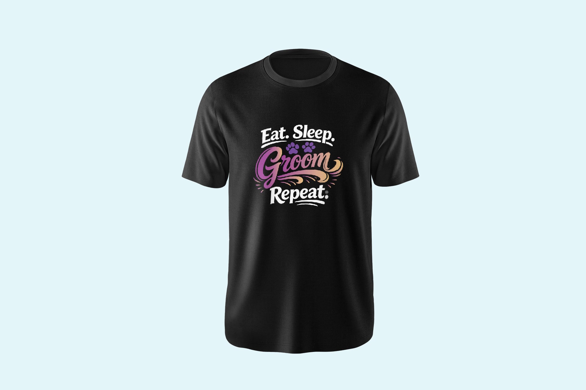 Liz'N Bibi Tricou Unisex Oversized Eat Sleep Groom Repeat Negru