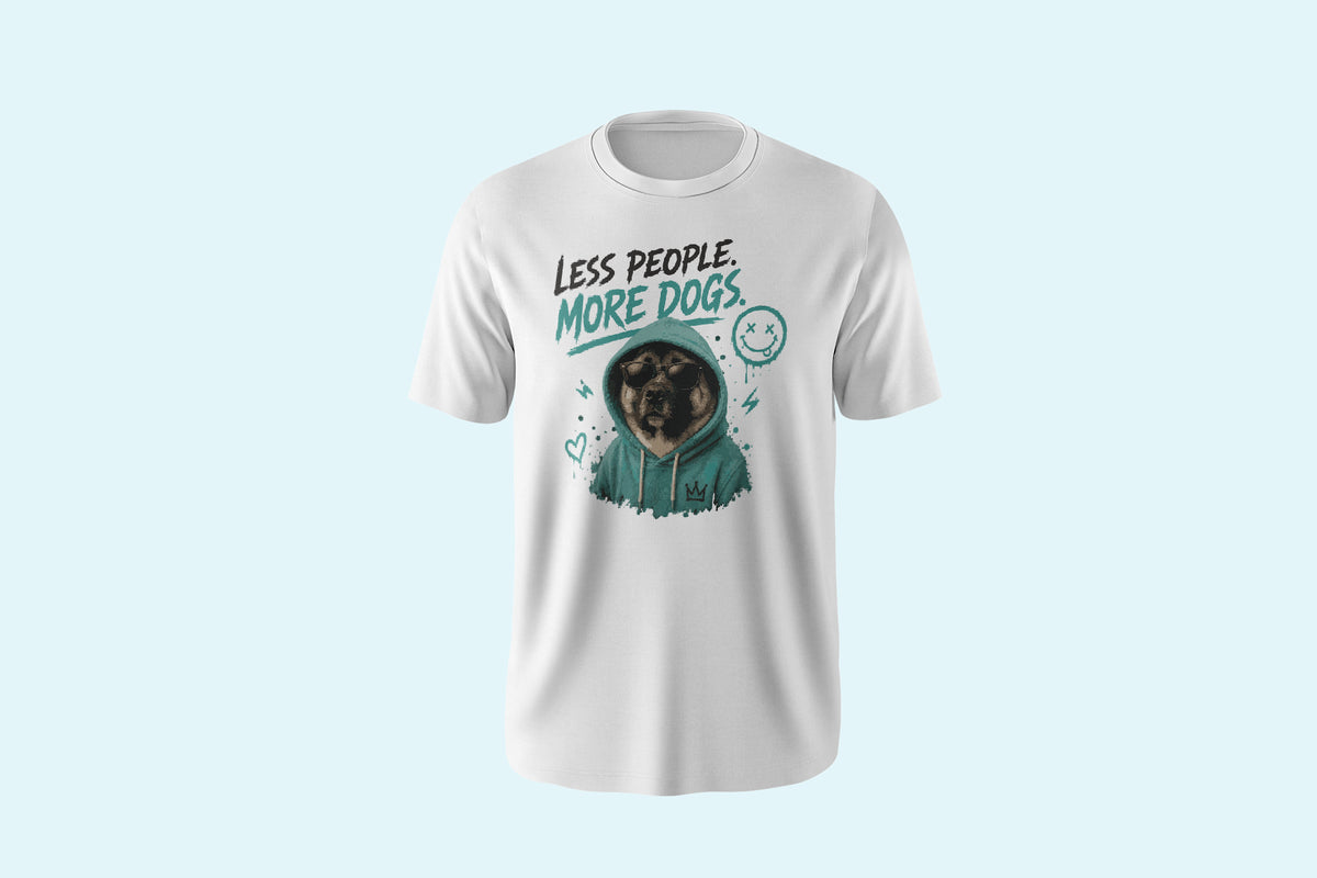 Liz'N Bibi Tricou Unisex Oversized Less People more Dogs