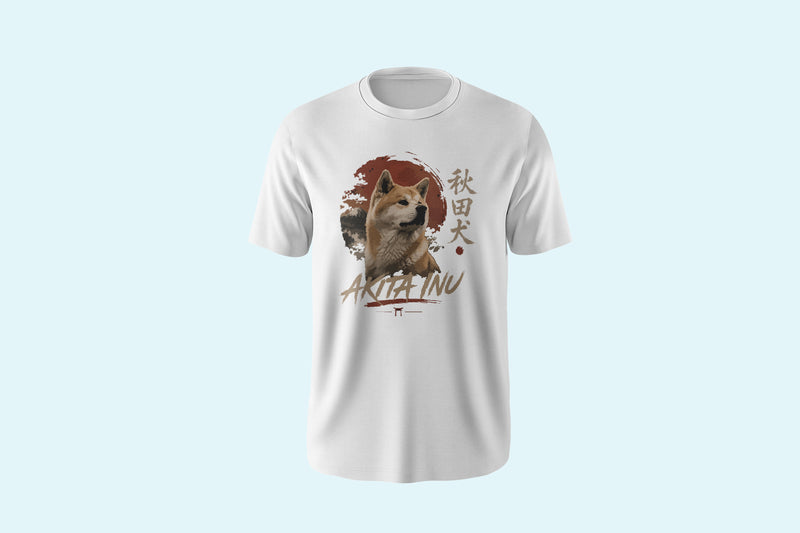 Liz'N Bibi Tricou Unisex Oversized Akita Inu Alb