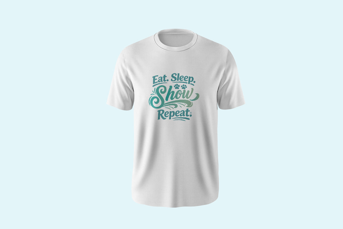 Liz'N Bibi Tricou Unisex Oversized Eat Sleep Show Repeat Alb