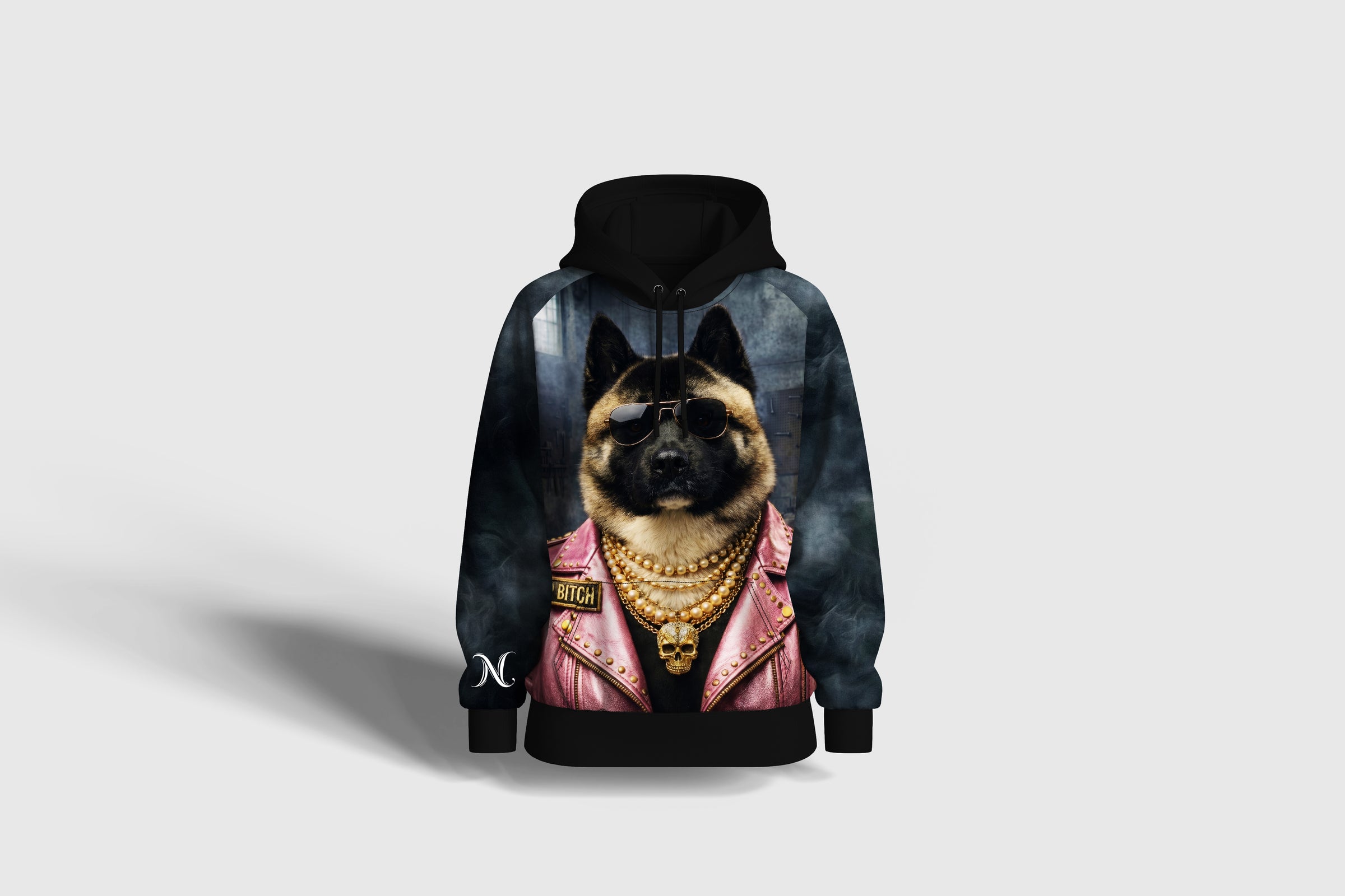 Liz'N Bibi Hanorac full Print Top Bitch American Akita
