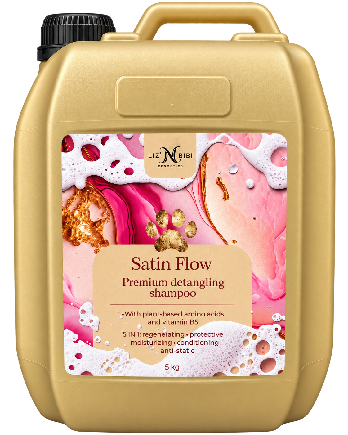 Liz'N Bibi Satin Flow Sampon premium pentru descalcire si luciu 5L