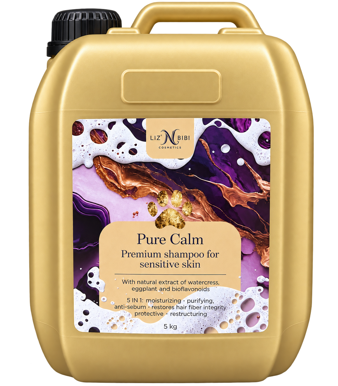 Liz'N Bibi Pure Calm Sampon hipoalergenic pentru piele sensibila 5L Bubblegum