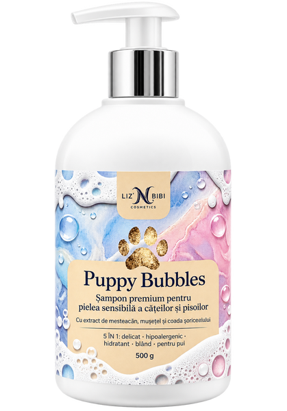 Liz'N Bibi Puppy Bubbles Sampon pentru pui de câine și pisica 500ml - Bubblegum