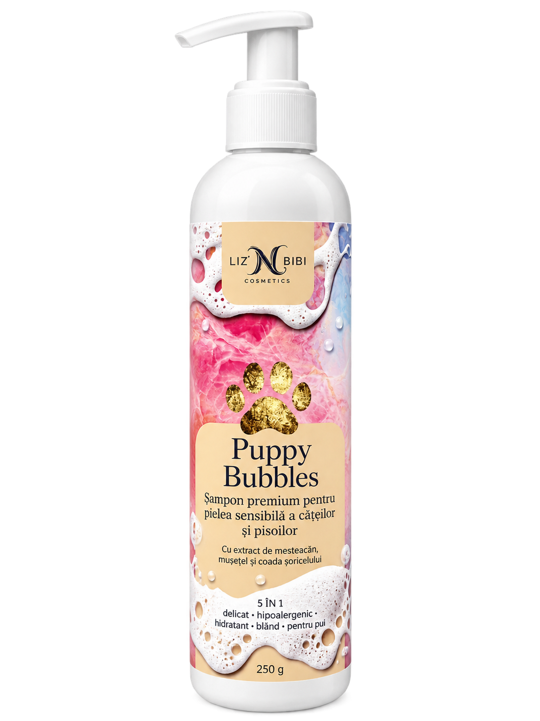 Liz'N Bibi Puppy Bubbles Sampon pentru pui de câine și pisica 250ml - Bubblegum