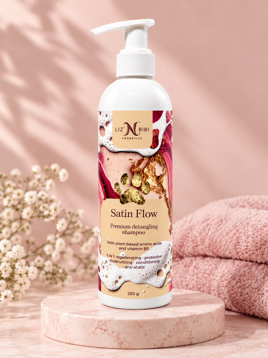 Liz'N Bibi Satin Flow Sampon premium pentru descalcire si luciu 250ml