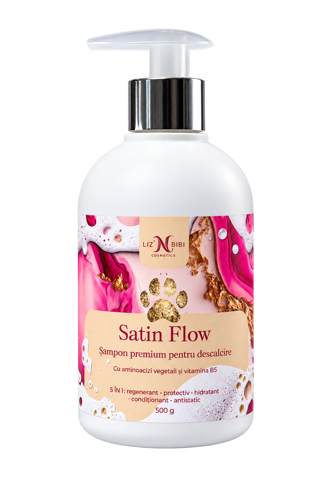Liz'N Bibi Satin Flow Sampon premium pentru descalcire si luciu 500ml