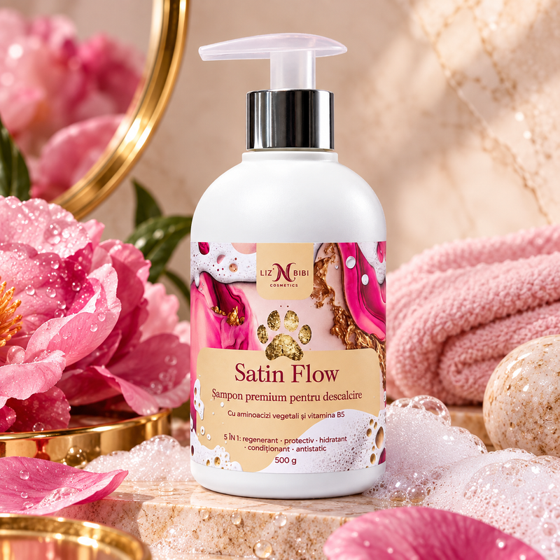 Liz'N Bibi Satin Flow Sampon premium pentru descalcire si luciu 500ml