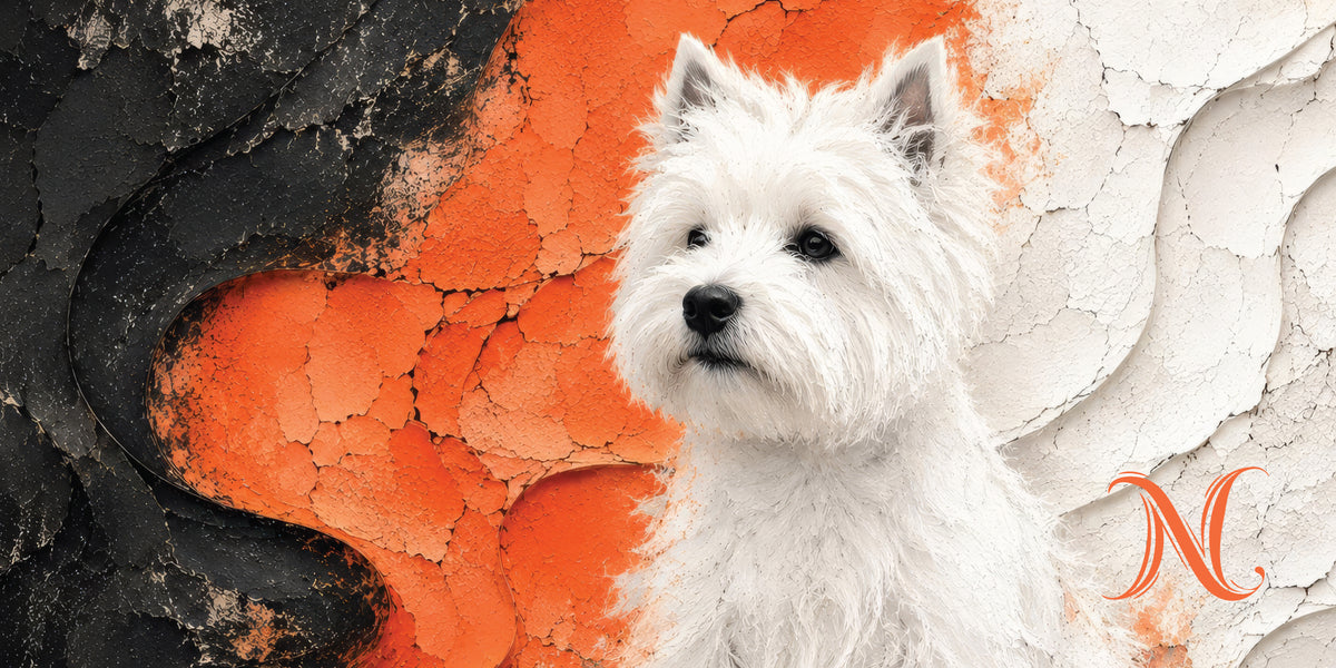 Liz'N Bibi Table mat 75x35 cm / Mousepad Marble Westie