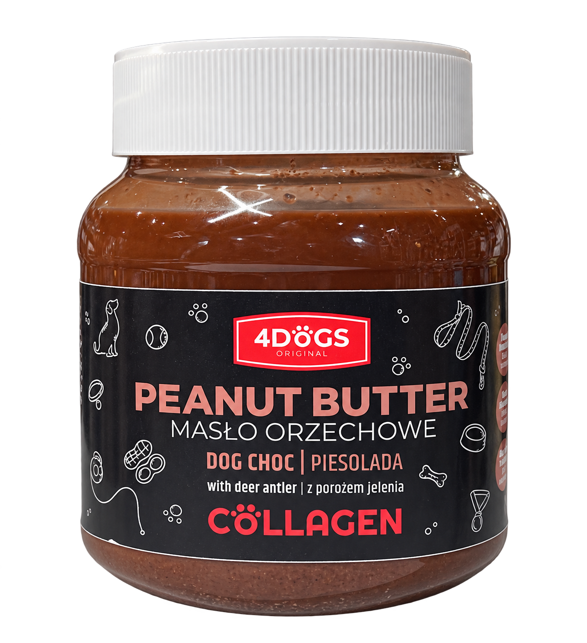 Dogchoc- Unt de Arahide Original cu pudra din corn de cerb 330g