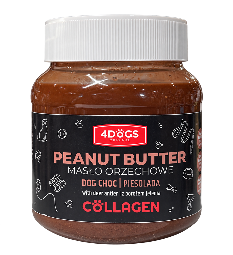 Dogchoc- Unt de Arahide Original cu pudra din corn de cerb 330g