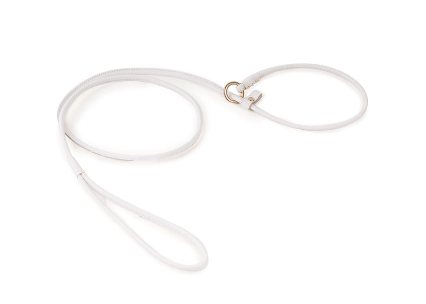 Dapper Dogs Lesa slip din piele de vaca 100cm, Alba