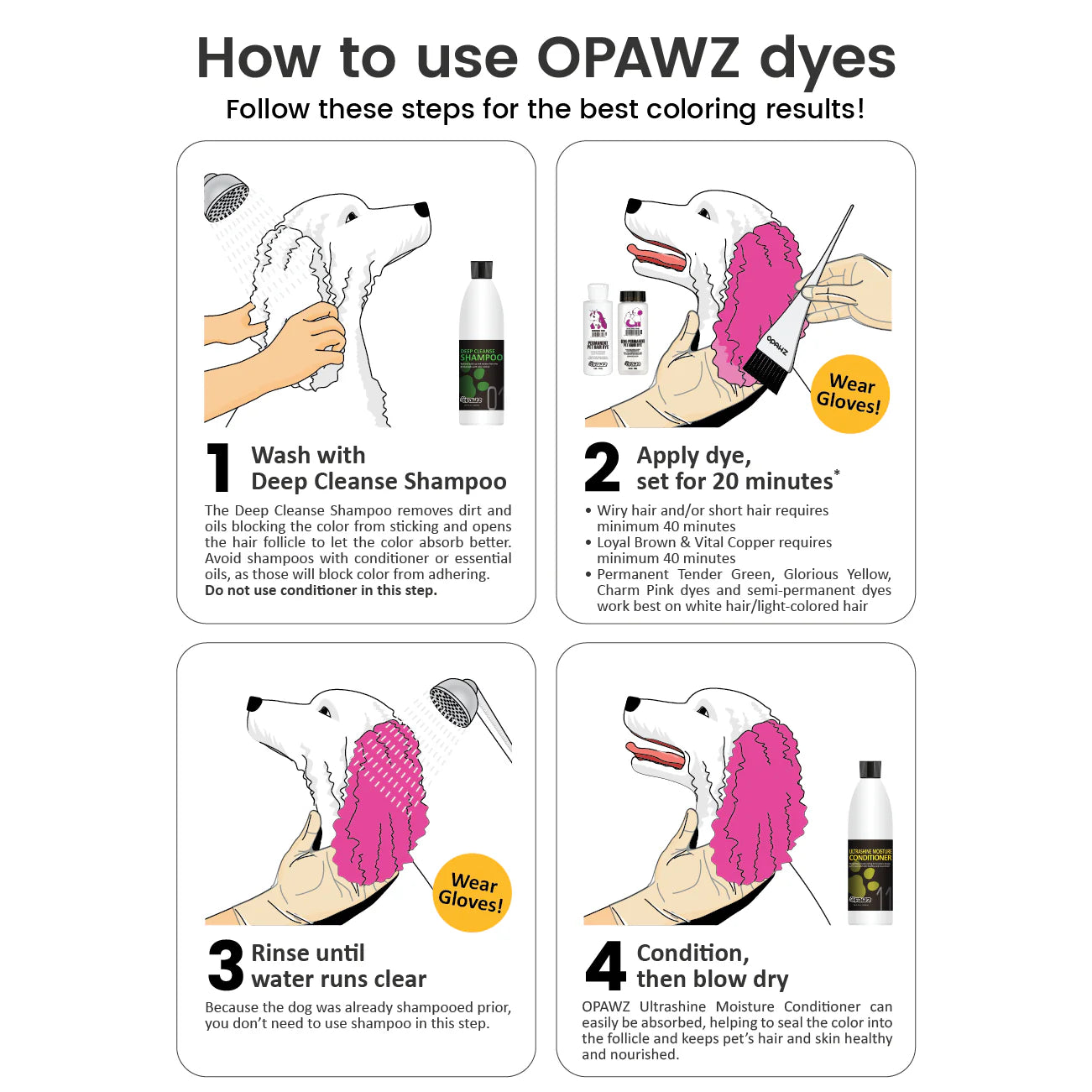 Opawz Forest Green- vopsea permanenta pentru caini si cai 8oz. / 234g