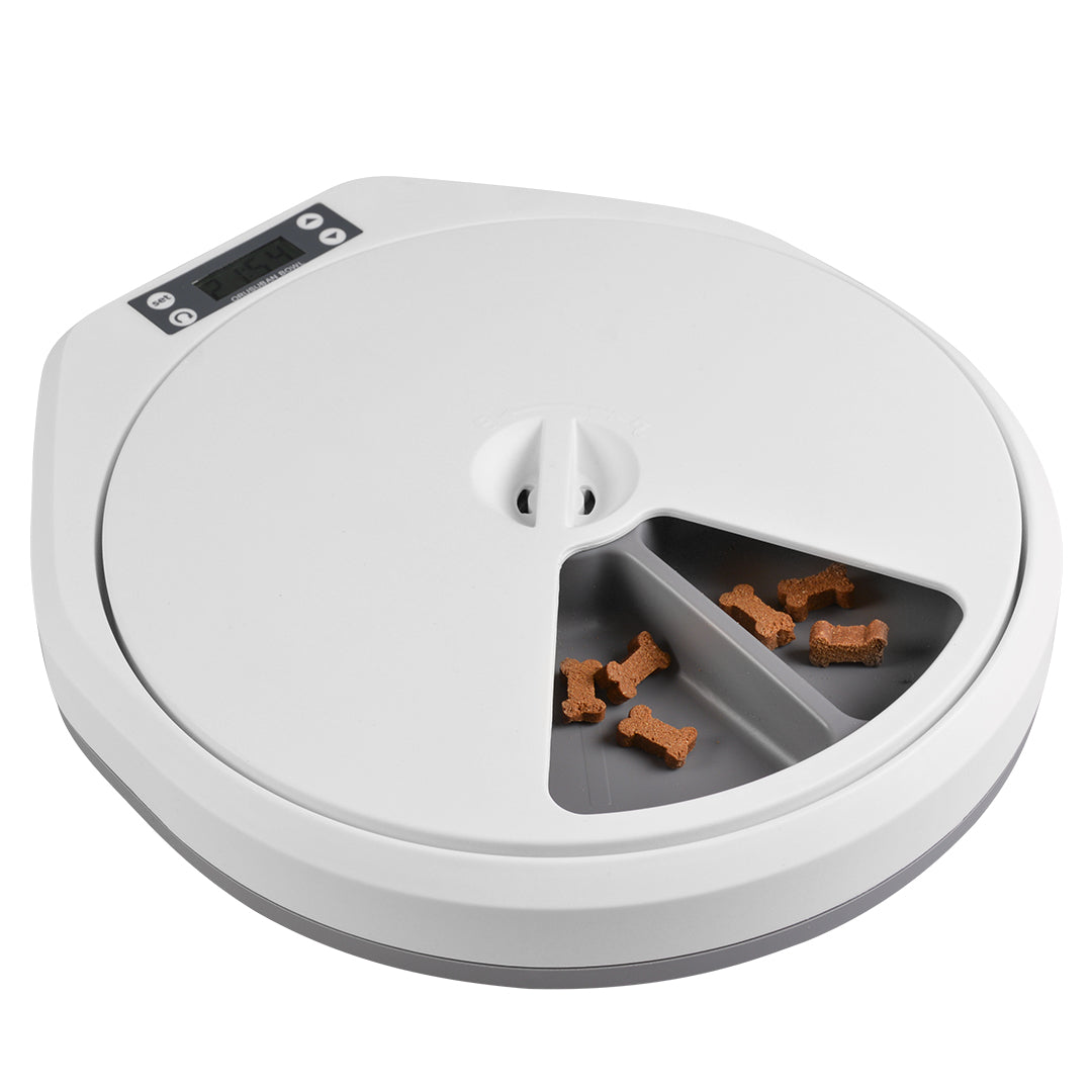 Dispenser Automat pentru hranire-5 portii x 240g alb/gri