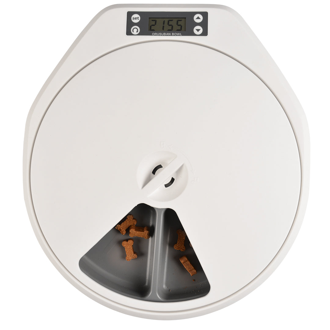 Dispenser Automat pentru hranire-5 portii x 240g alb/gri