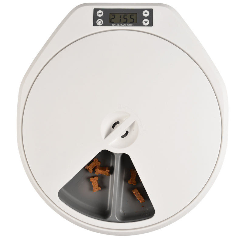 Dispenser Automat pentru hranire-5 portii x 240g alb/gri