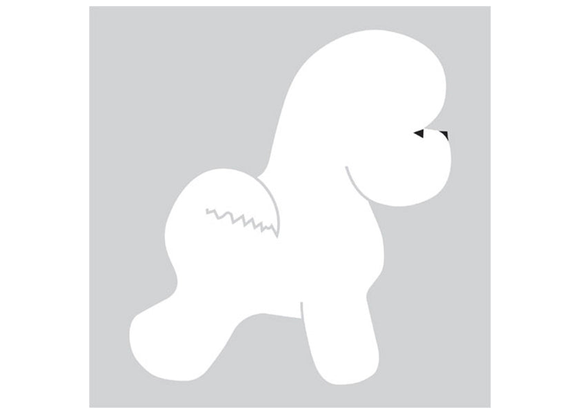 Autocolant Bichon 25 cm Alb Dreapta