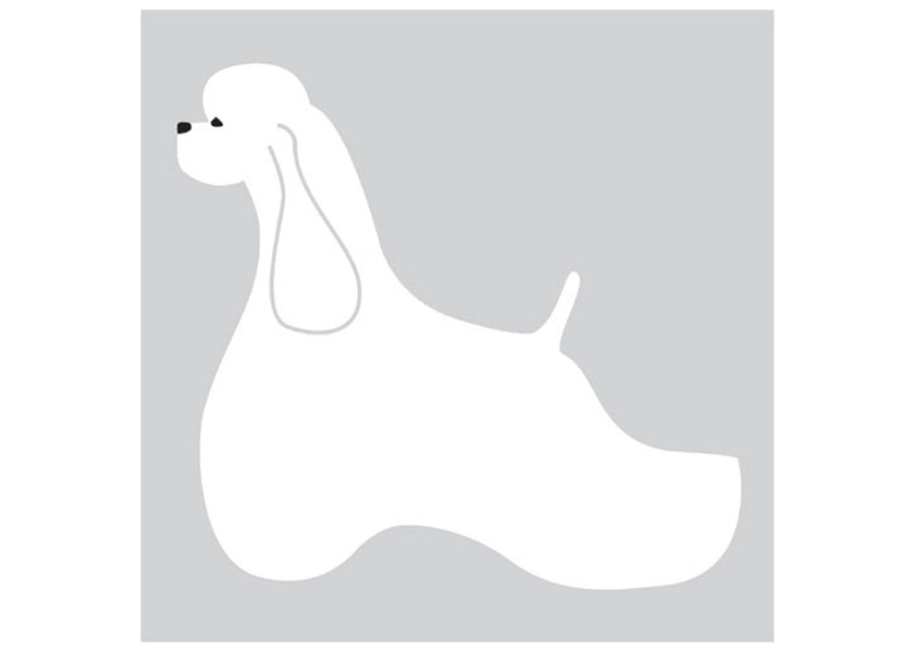 Autocolant Cocker American Stanga Alb 25cm