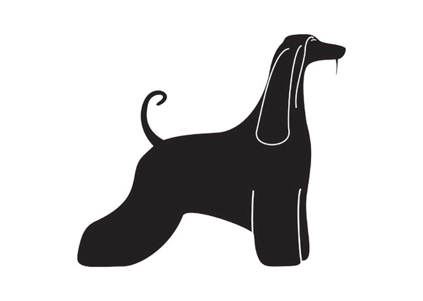 Autocolant Ogar Afgan 25 cm Negru Dreapta