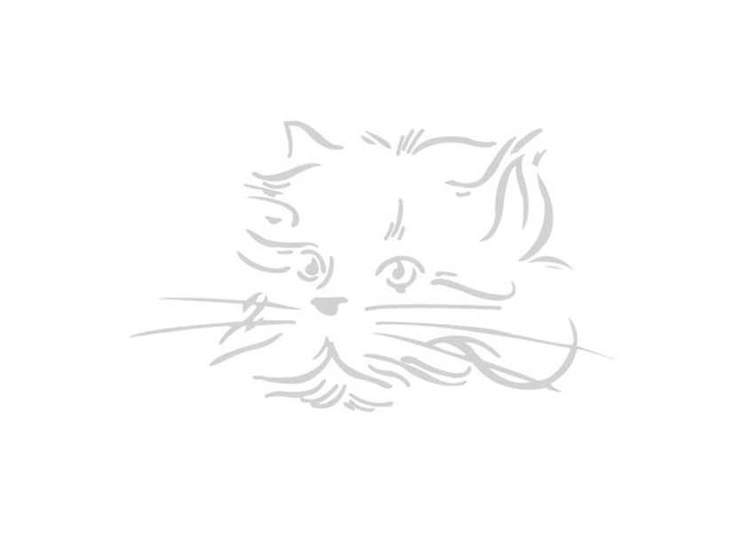 Autocolant Pisica 25 cm Gri Stanga