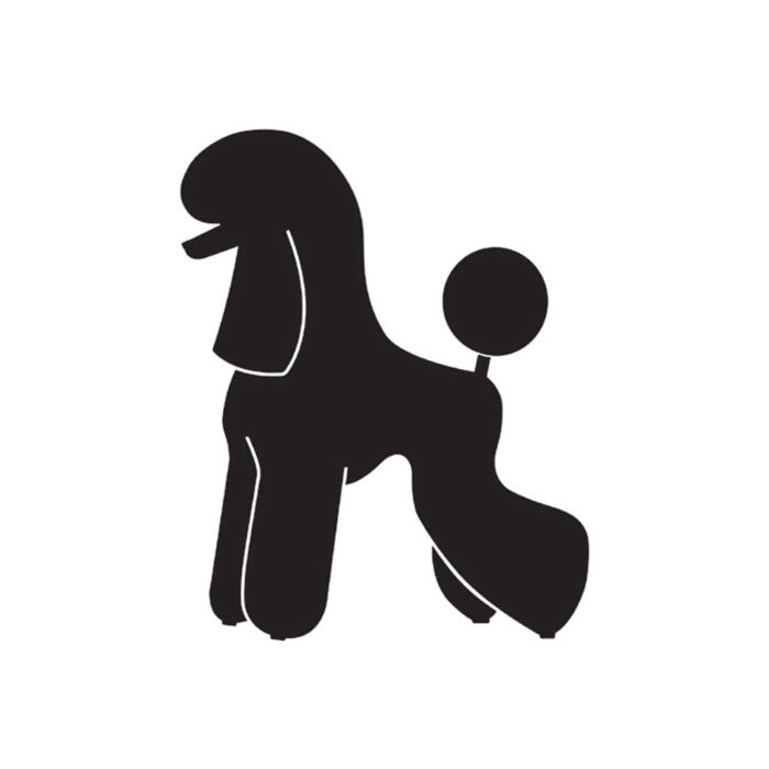 Autocolant Poodle T-trim 25 cm Negru Stanga