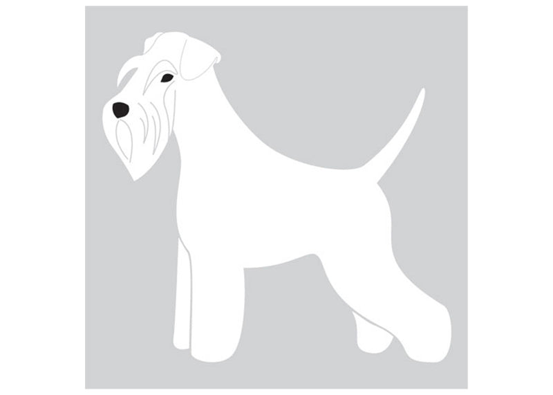 Autocolant Schnauzer 25 cm Alb Stanga