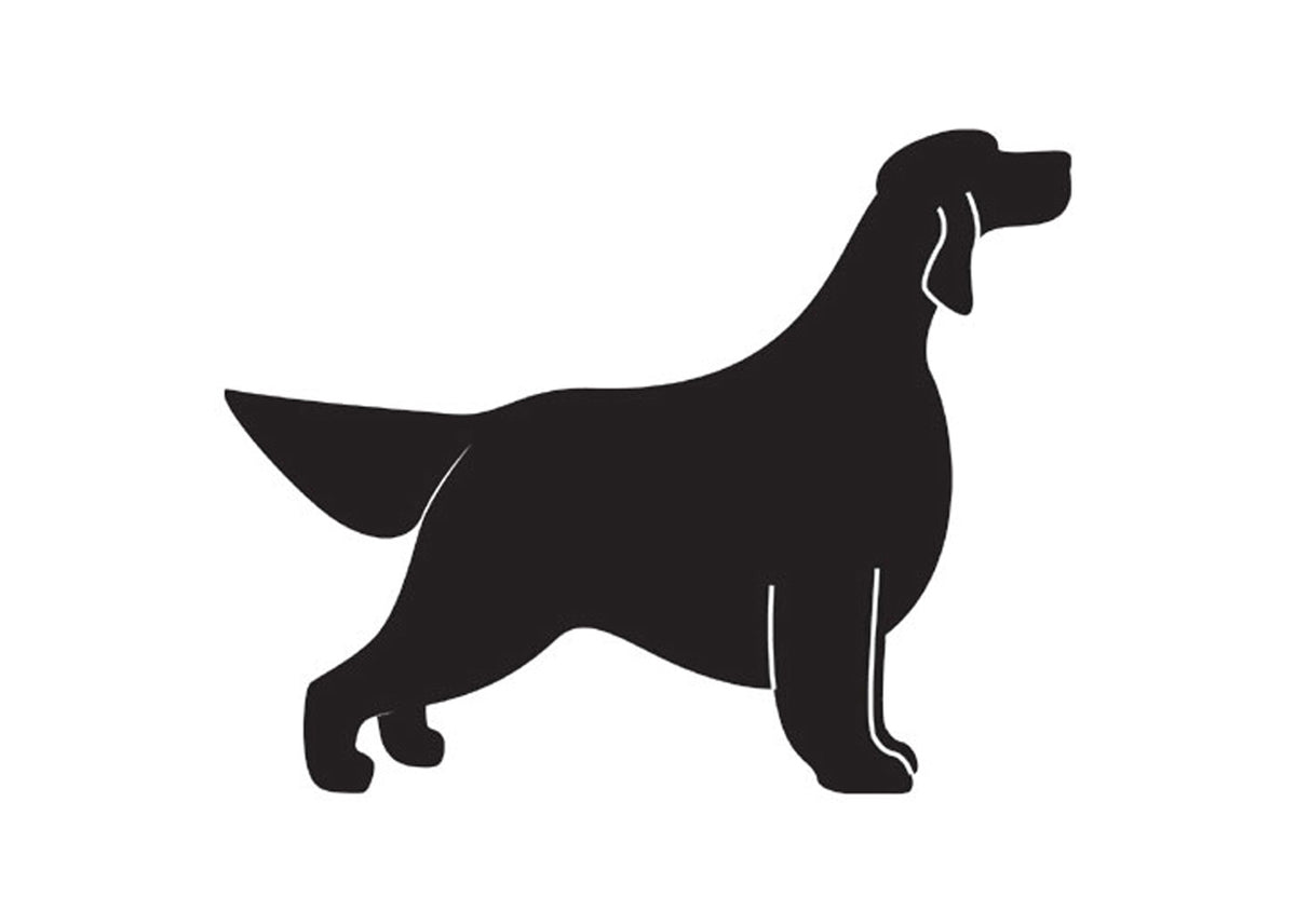 Autocolant Setter 25 cm Negru Dreapta