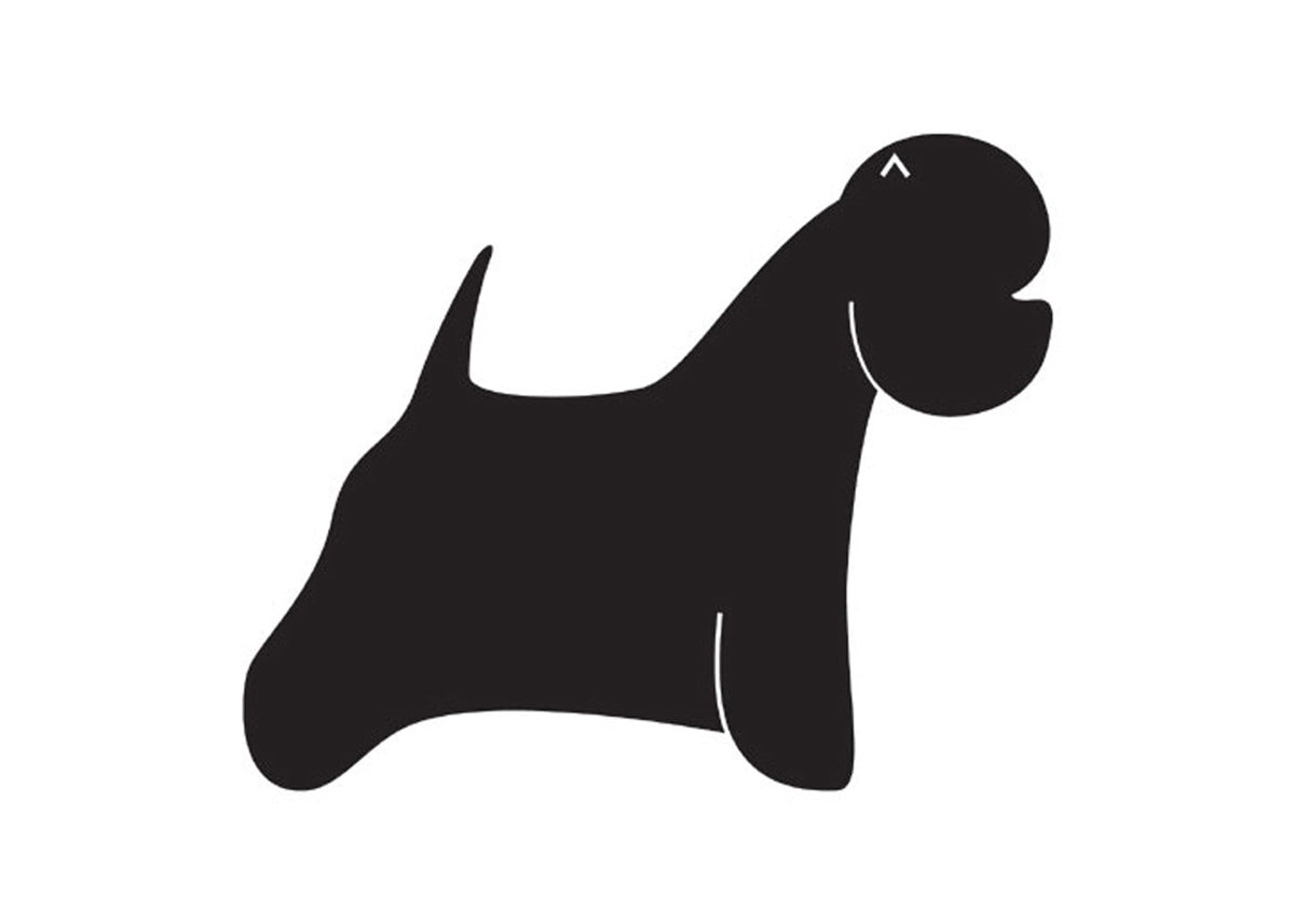 Autocolant Westie 10 cm Negru Dreapta