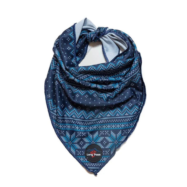 Long Paws Bandana FTD Blue Trad Christmas