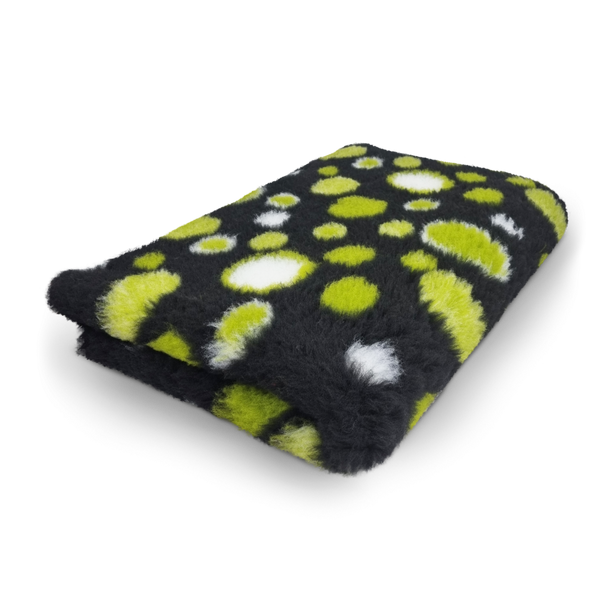 VET BED Covors Antiderapant Cercuri Negru cu Alb si verde