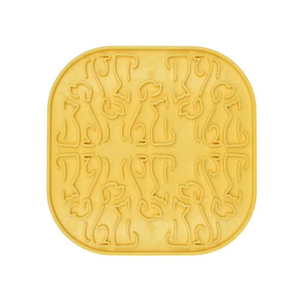 Fiboo Covoras pentru lins icu caini - Galben