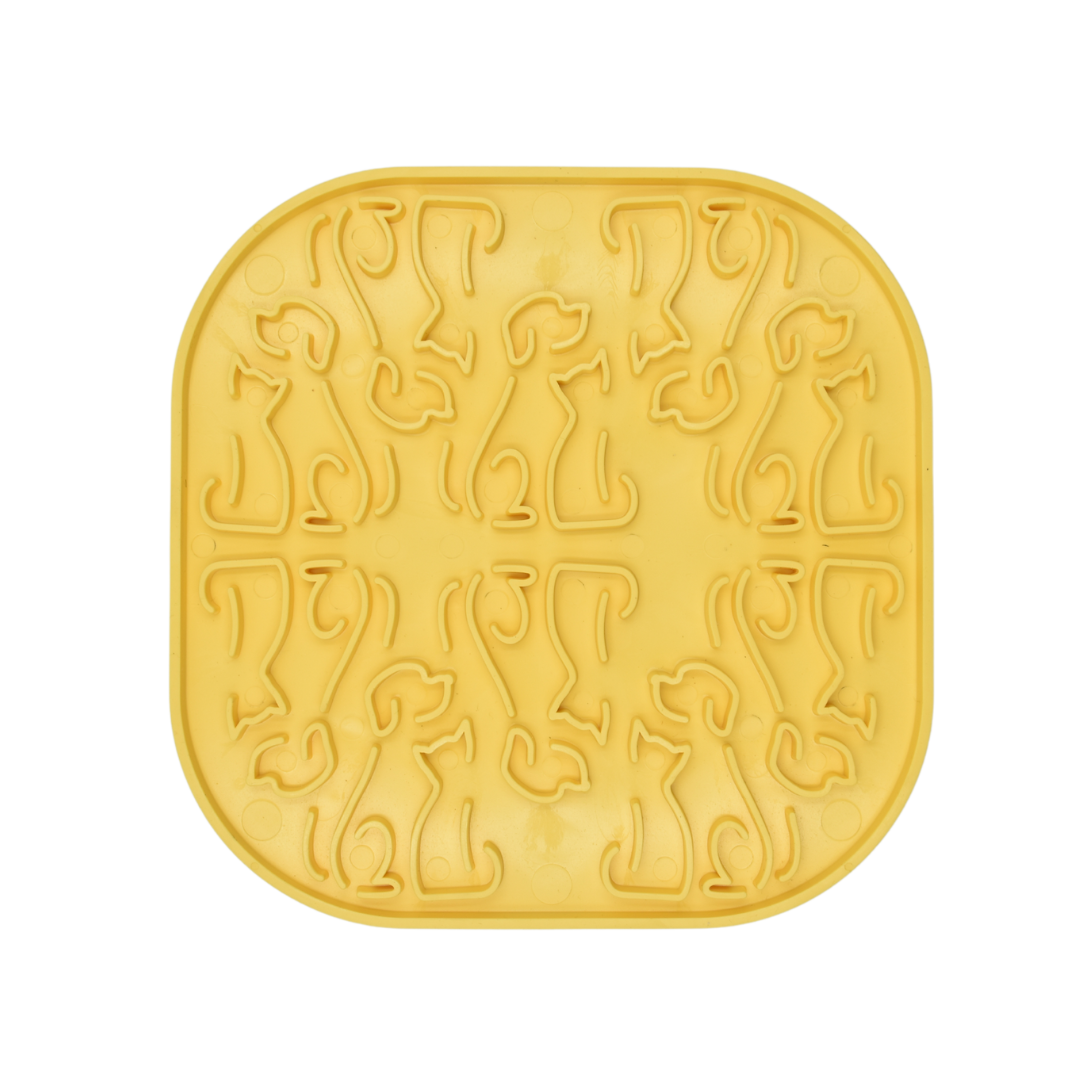 Fiboo Covoras pentru lins icu caini - Galben