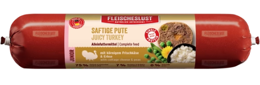 Hrană completă Curcan juicy cu branza cottage si mazare pentru juniori