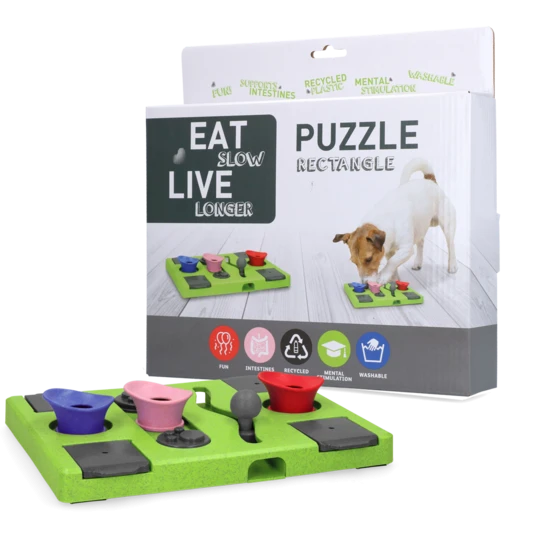 Castron hranire lenta Eat Slow Live Longer Puzzle Dreptunghiular
