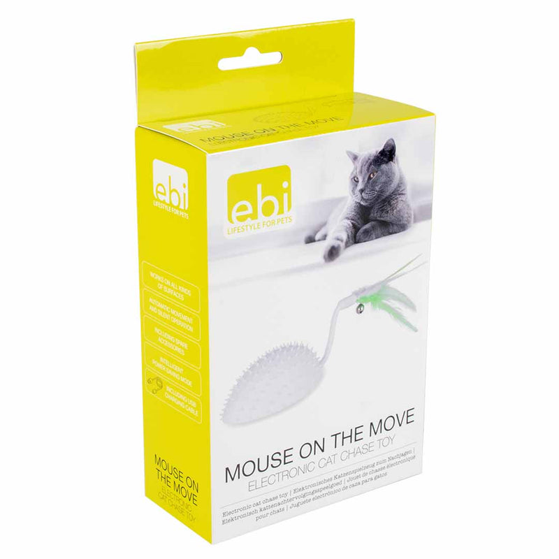 Jucarie interactiva pisici Mouse on the move 9x9x6,2cm