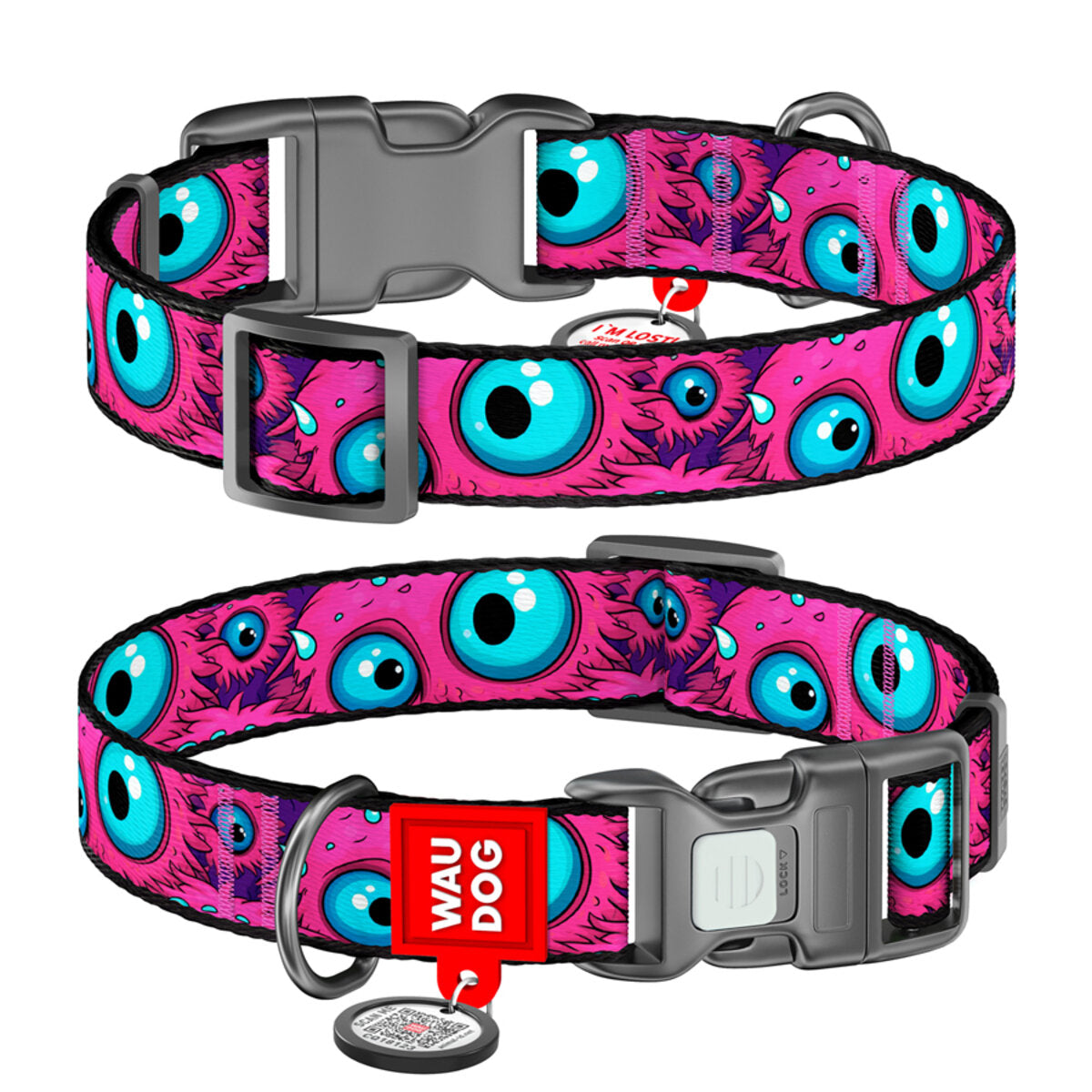 Waudog Zgarda nylon Monster Eye