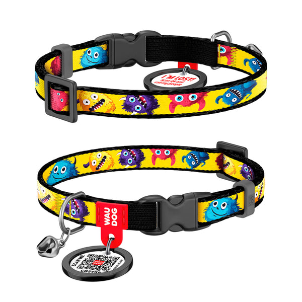 Waudog Zgarda nylon pisici Furry Monsters