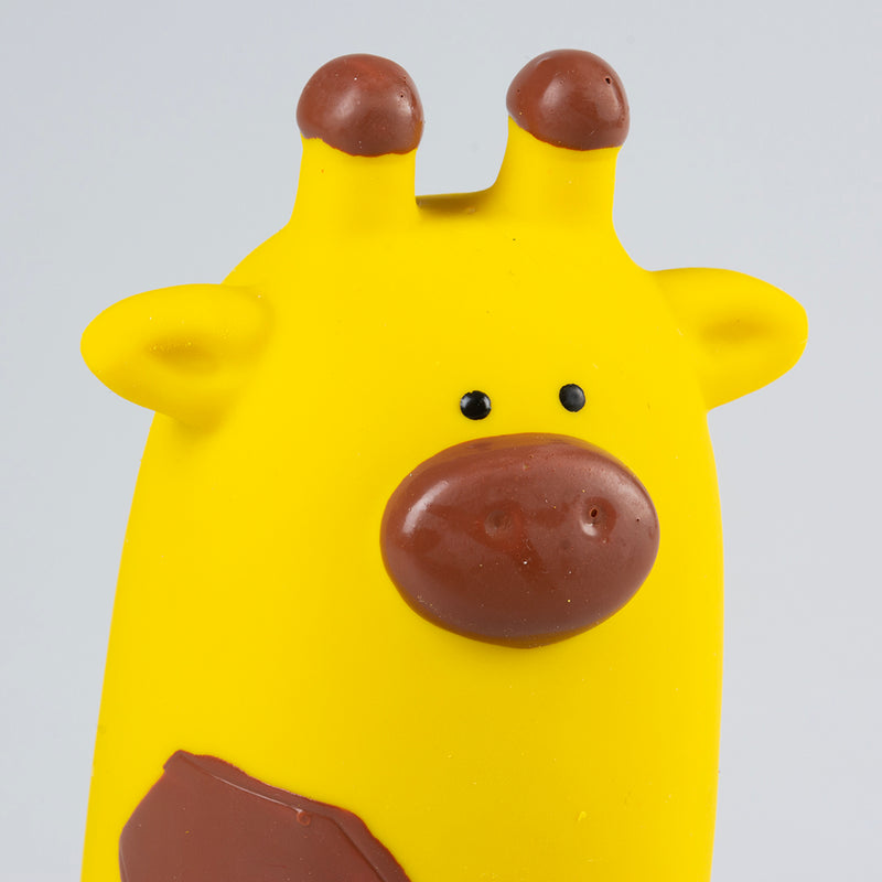 Jucarie latex Girafa galbena 7x6x16cm