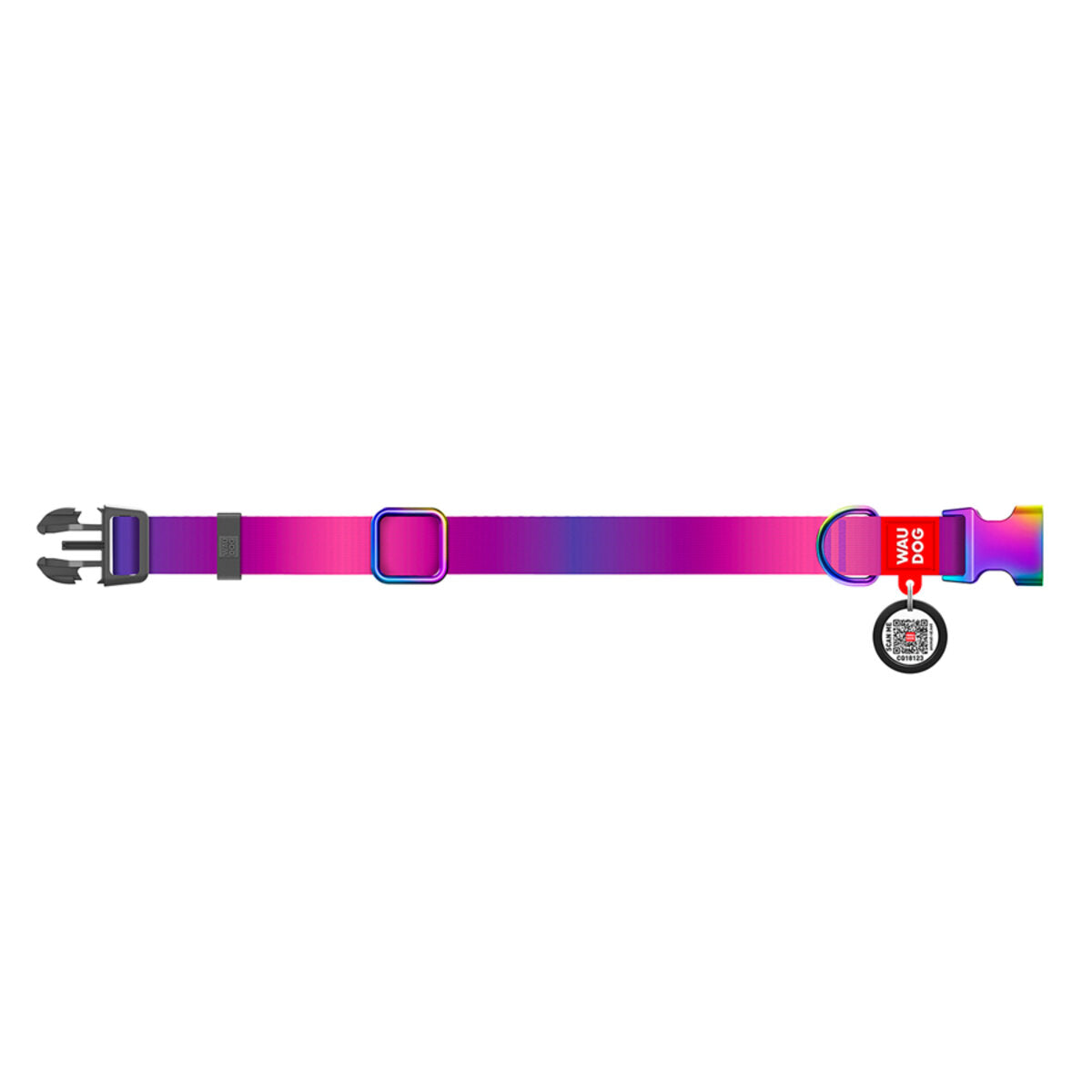 Waudog Zgarda din nylon reciclat, gradient mov