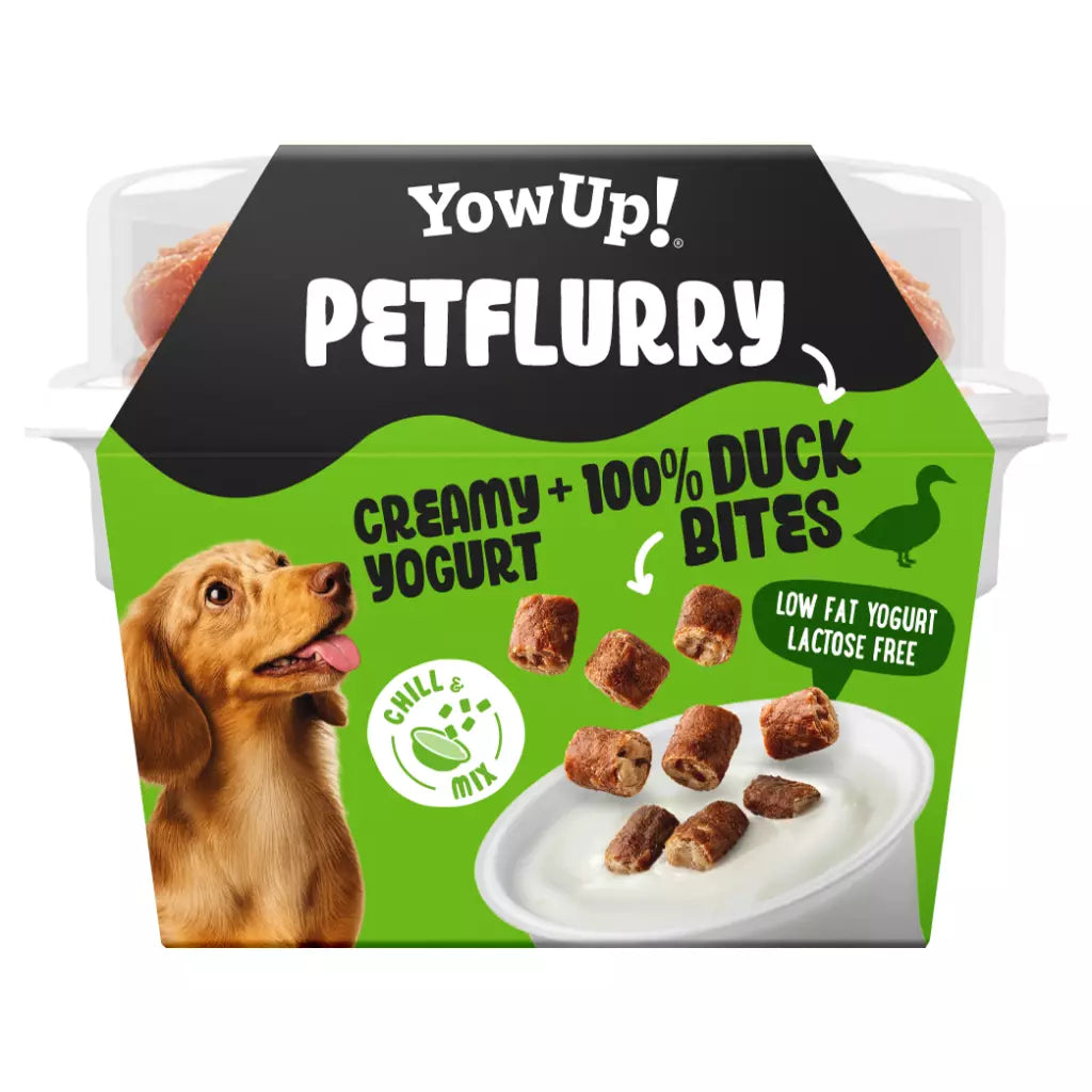 YowUp! Petflurry Recompensa Iaurt cu bucati de rata 130g